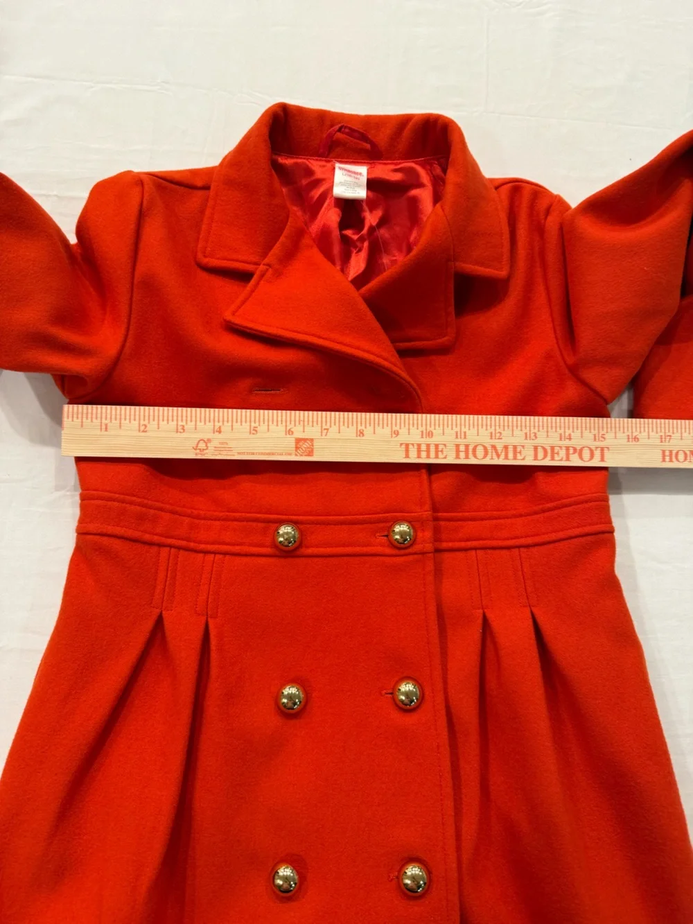 Gymboree Red Double-Breasted Pea Coat with Gold Buttons